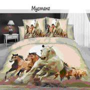Комплект постельного белья 3Д "Мустанг"